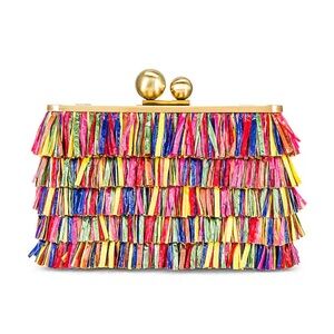 BRAND NEW Olga Berg Carlita Carnival Clutch in Multi